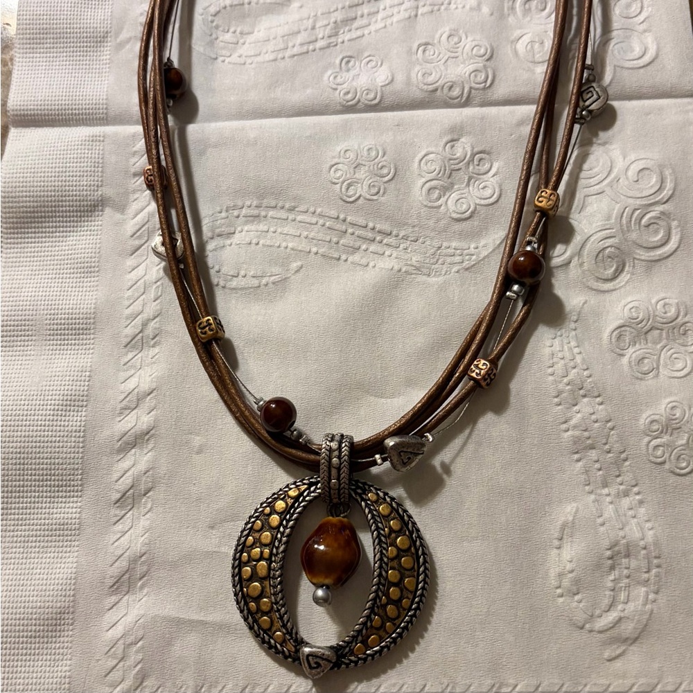 Chico's Brown and Silver Multi-Strand Necklace